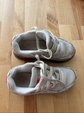 Nike Kids White Sneakers with Red Accents